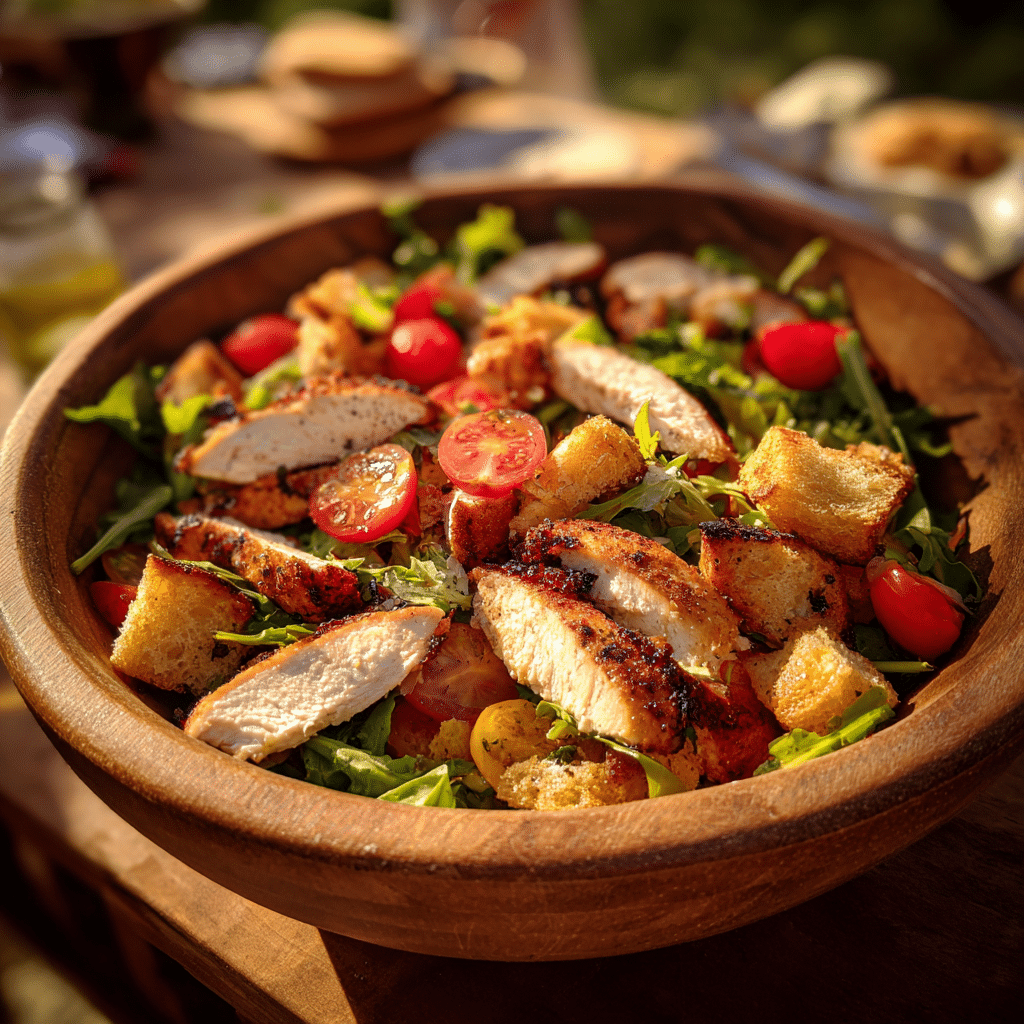 Salades de poulet fraîches servies en pique-nique