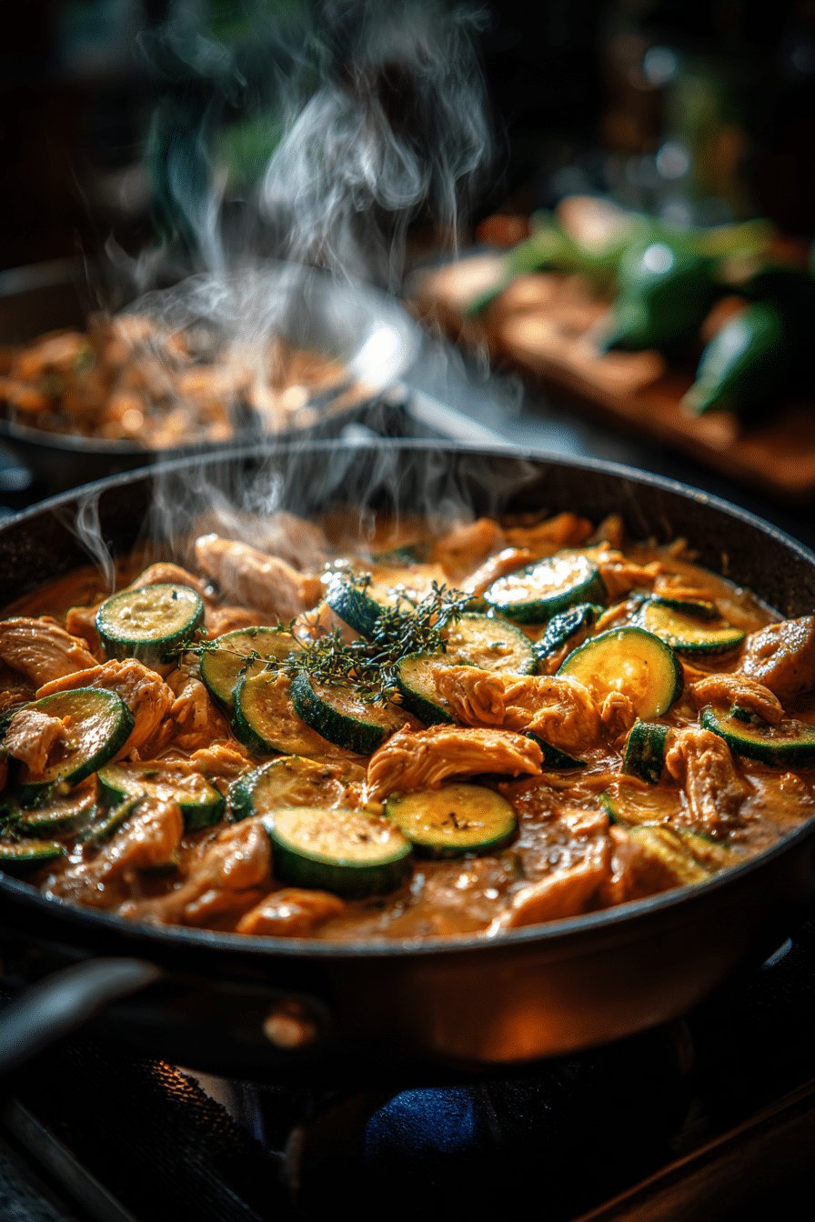 sauce-curry-poulet-courgette sauce onctueuse curry lait de coco poulet