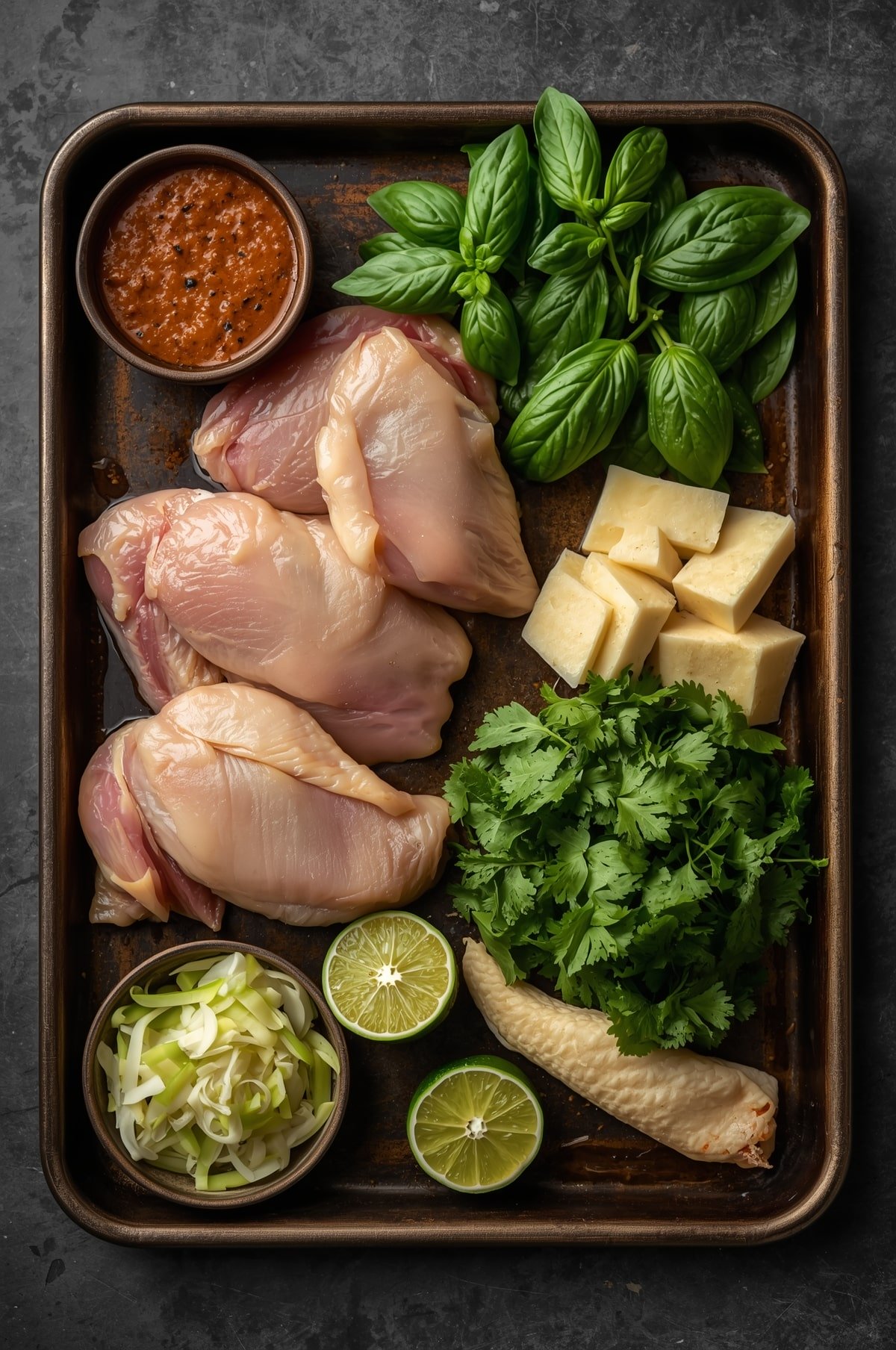 ingredients-poulet-curry-vert-thai ingrédients pour poulet au curry vert thaï
