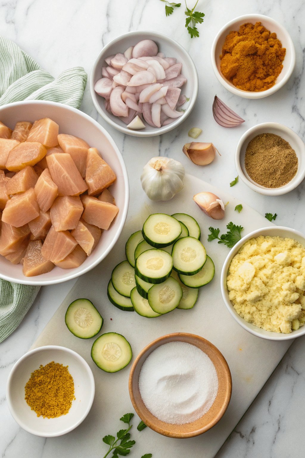 ingredients-poulet-curry-lait-coco ingrédients pour recette poulet curry lait de coco