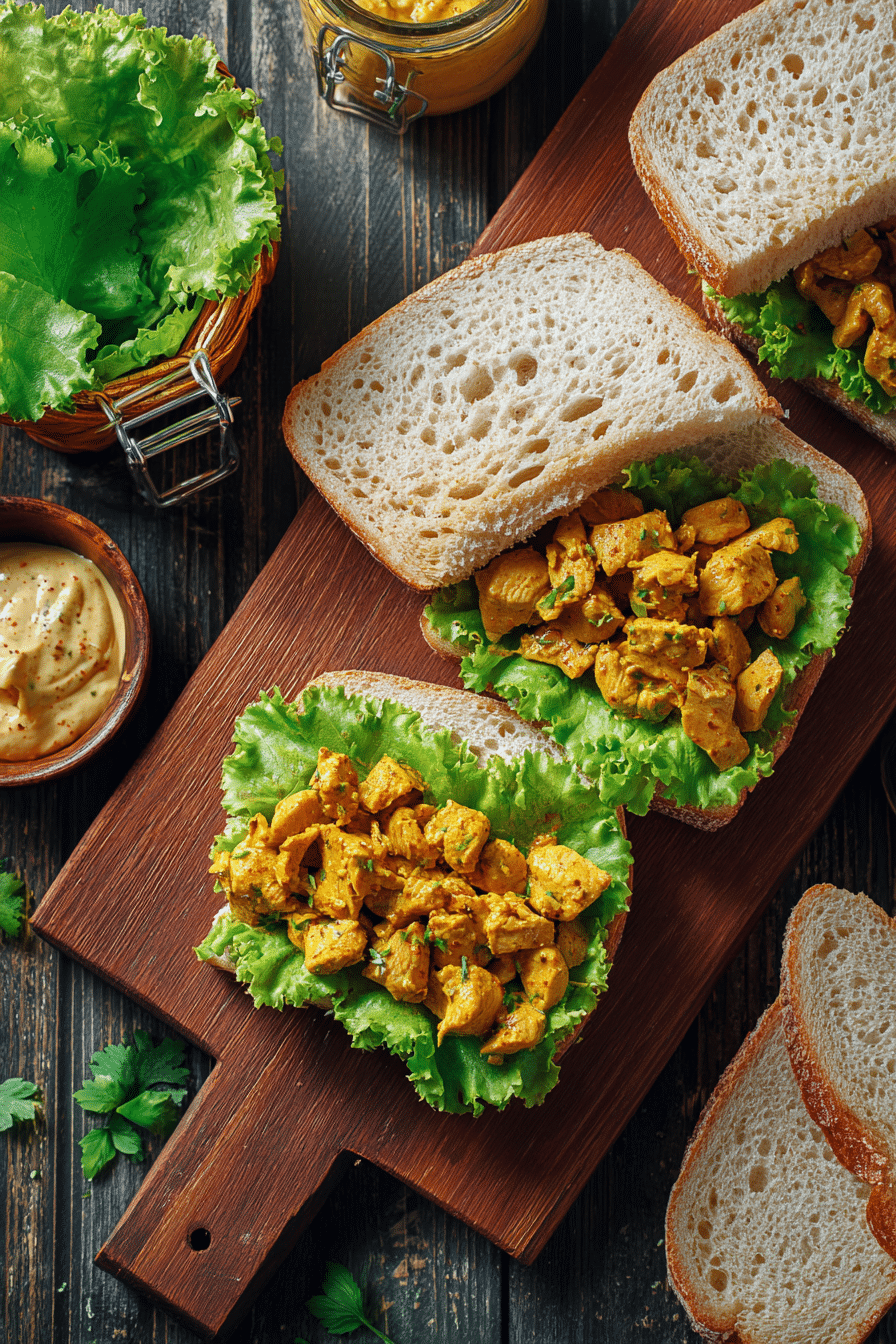 montage-sandwich-poulet-curry montage sandwich poulet curry maison