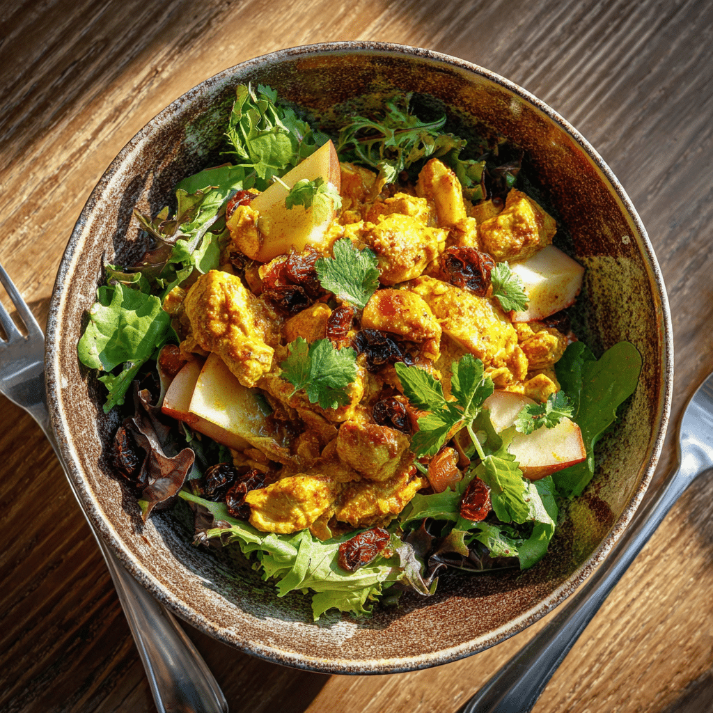 poulet curry salat
