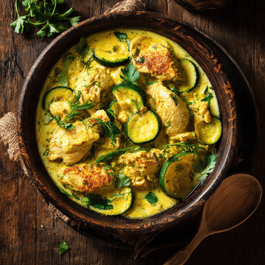 Curry poulet coco courgette : un plat savoureux et réconfortant 2 curry poulet coco courgette