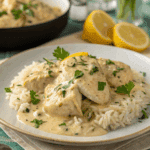 poulet cr meux avec du riz