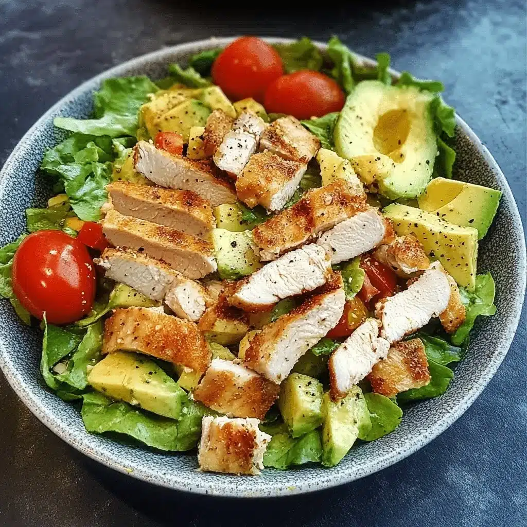 Salade César au poulet et à l'avocat, un plat savoureux et coloré
