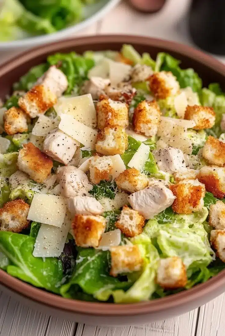 Salade César revisitée avec poulet grillé et croûtons dorés