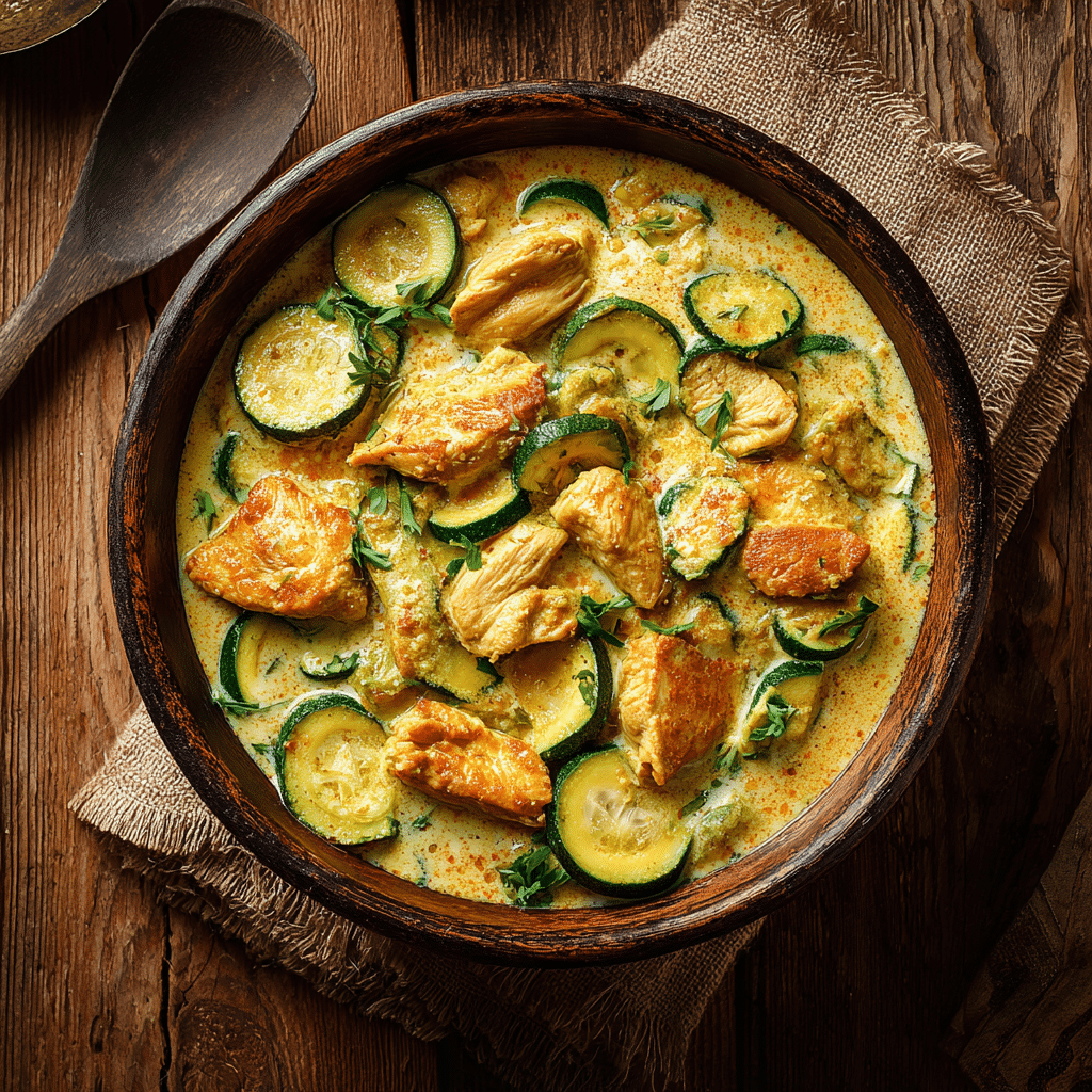 curry poulet coco courgette plat maison
