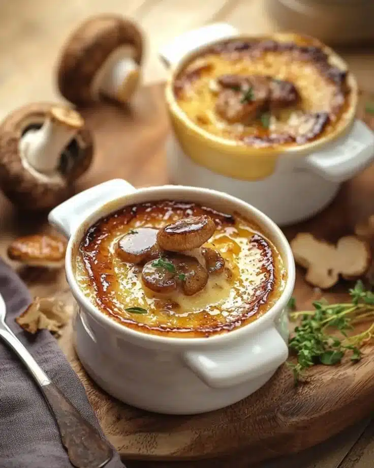 Crèmes Brûlées Salées aux Champignons et au Parmesan 1 Crèmes brûlées salées aux champignons et parmesan, un délice culinaire