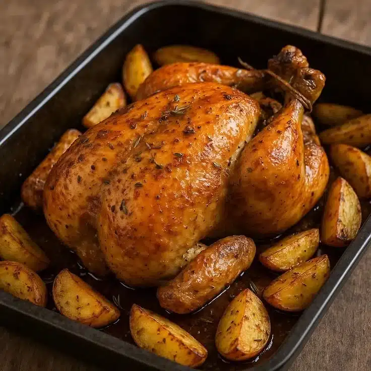 Recette Poulet au Four 1 Recette de poulet au four, plat savoureux et facile à préparer