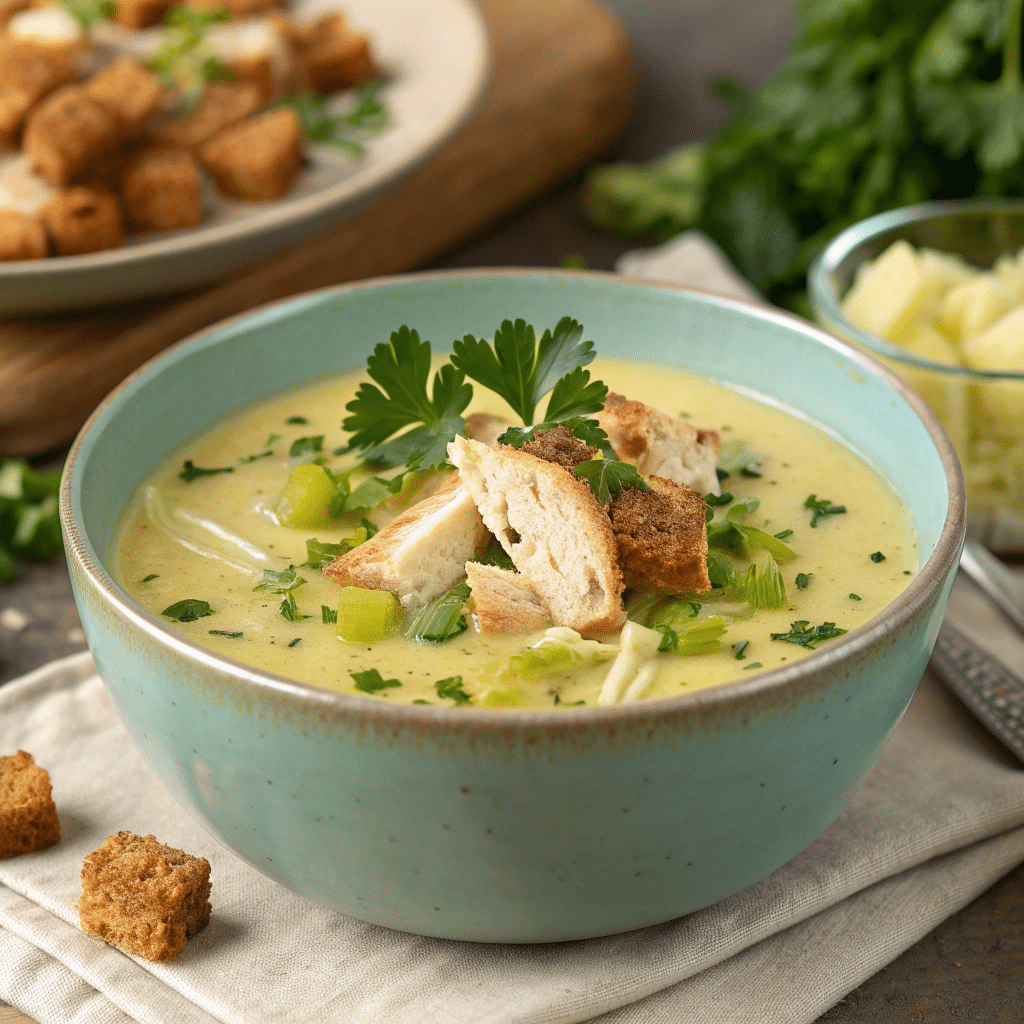 velout de poulet et de poireaux