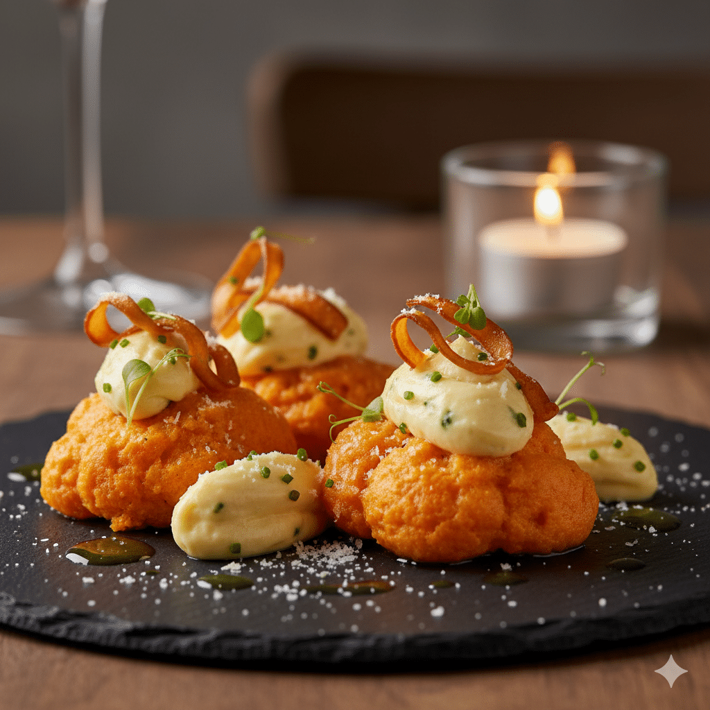 Nuages de patate douce à la mousse de Comté 2 Gemini Generated Image 8oa97c8oa97c8oa9