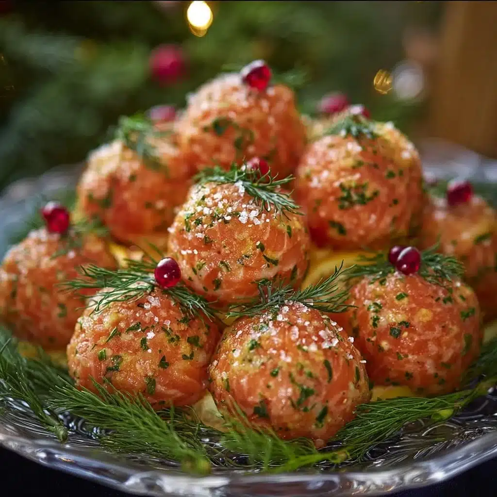 Boules festives au saumon prêtes pour un apéritif élégant