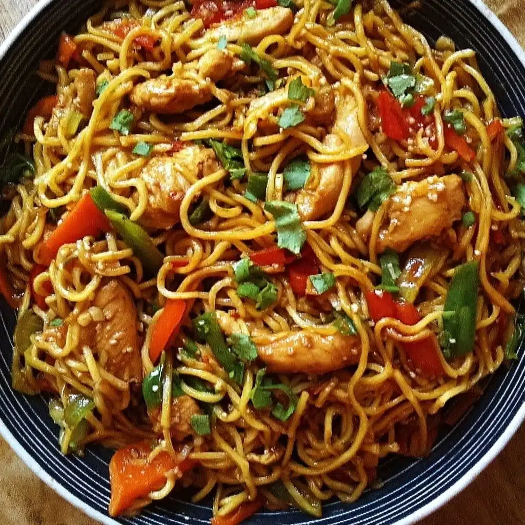 Chow Mein au Poulet - un plat asiatique délicieux et savoureux