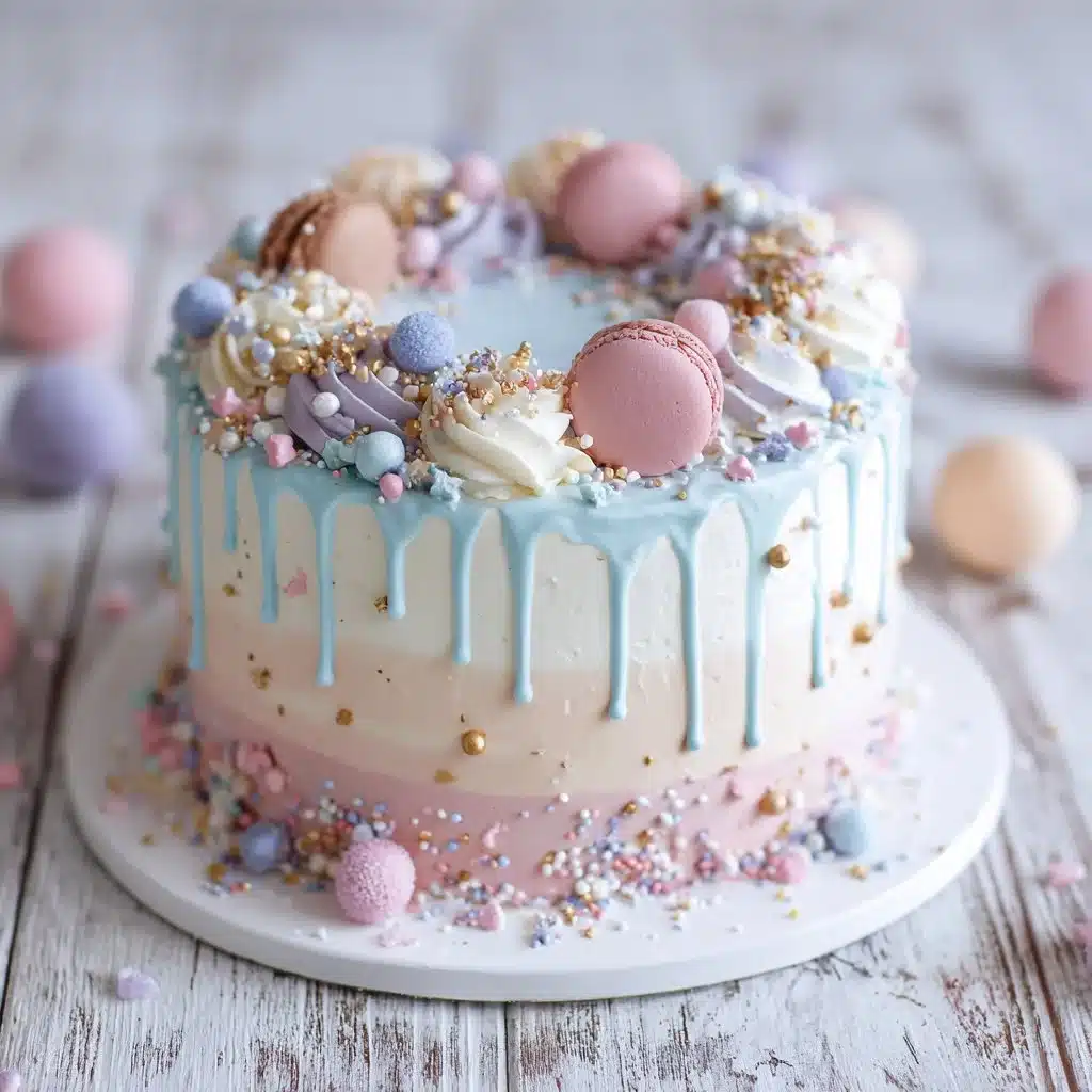 Gâteau d'anniversaire tendance et élégant décoré avec des fleurs et des bougies