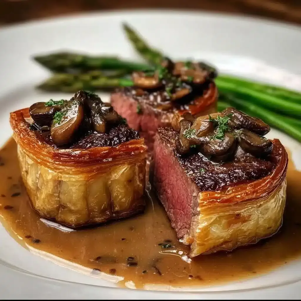Filet Mignon en Croûte au Foie Gras accompagné de Sauce aux Morilles
