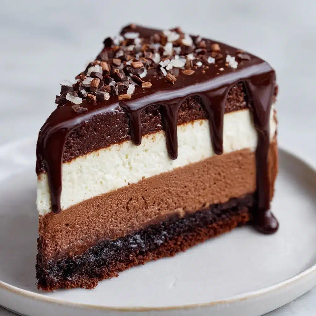 Gâteau Tuxedo - Gâteau Mousse au Chocolat Triple : L'Ultime Plaisir Chocolaté 2 Délicieux Gâteau Tuxedo en mousse au chocolat triple, un dessert irrésistible.