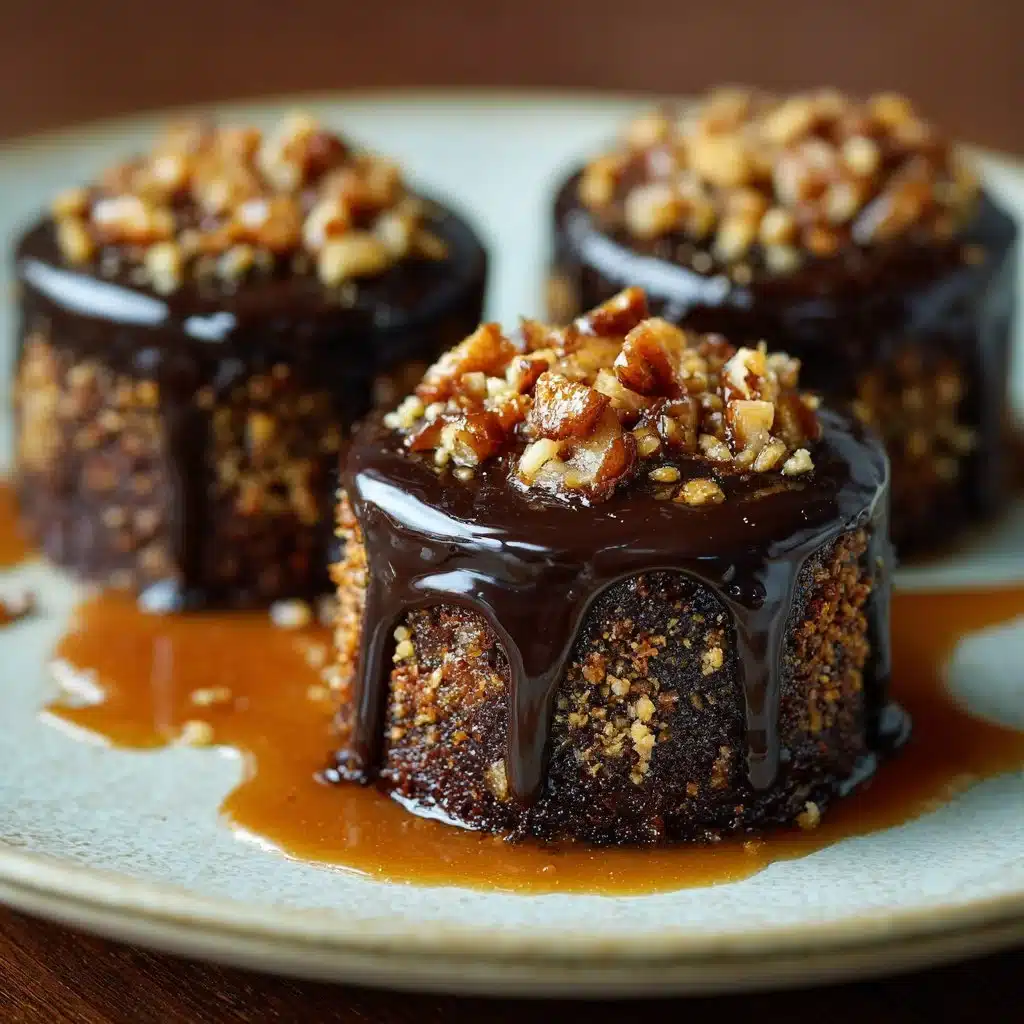 Un délicieux gâteau au chocolat praliné, prêt à être dégusté.