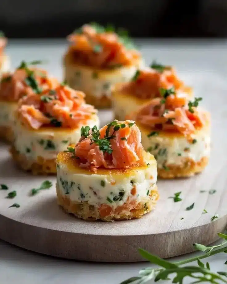Mini-cheesecakes salés au saumon fumé, apéritif élégant et savoureux