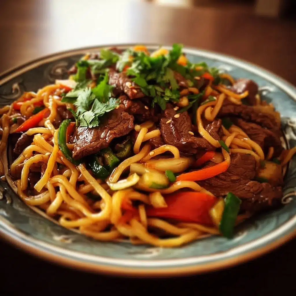Nouilles chinoises au bœuf, un plat savoureux et réconfortant