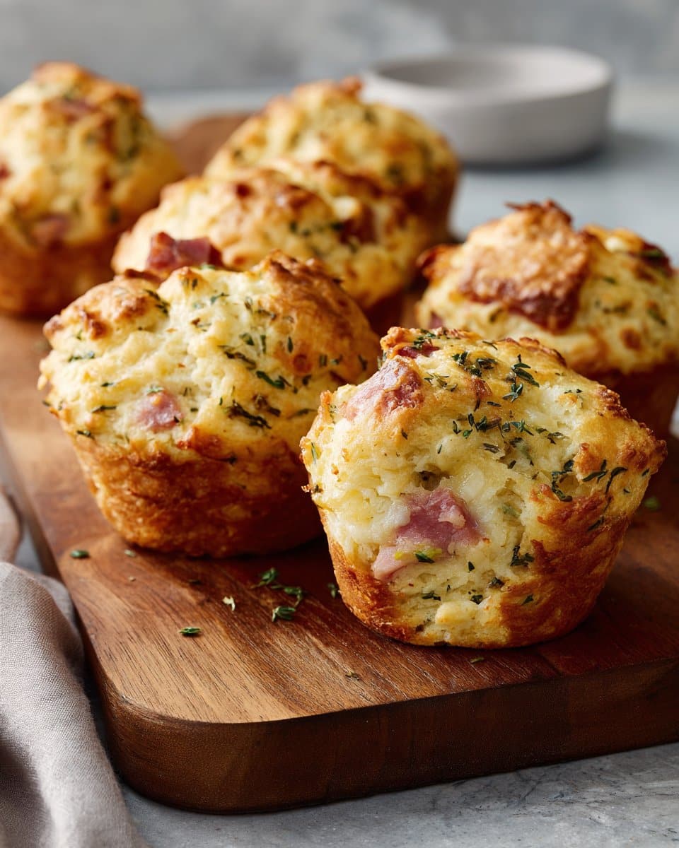 Muffins salés au jambon et fromage