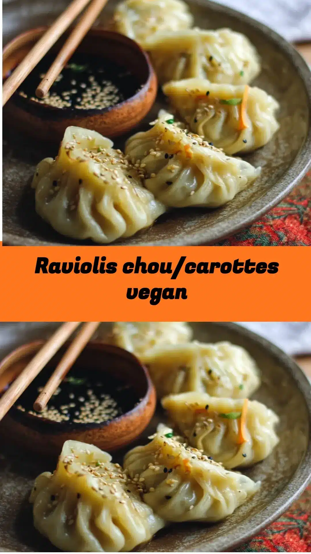 Raviolis chou/carottes vegan