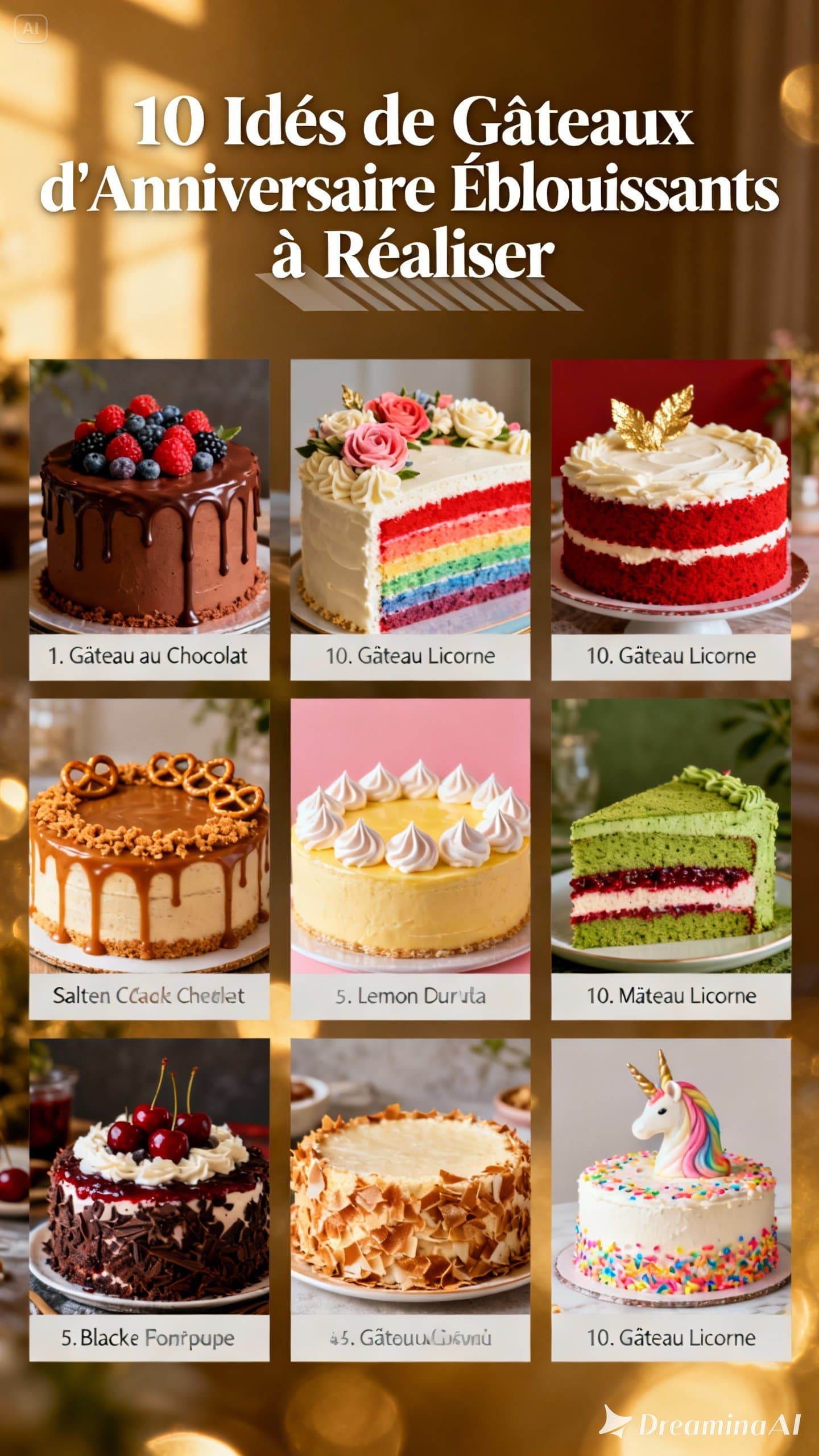 10 Idées de Gâteaux d'Anniversaire Éblouissants à Réaliser 2 Mousse zébrée aux deux chocolats