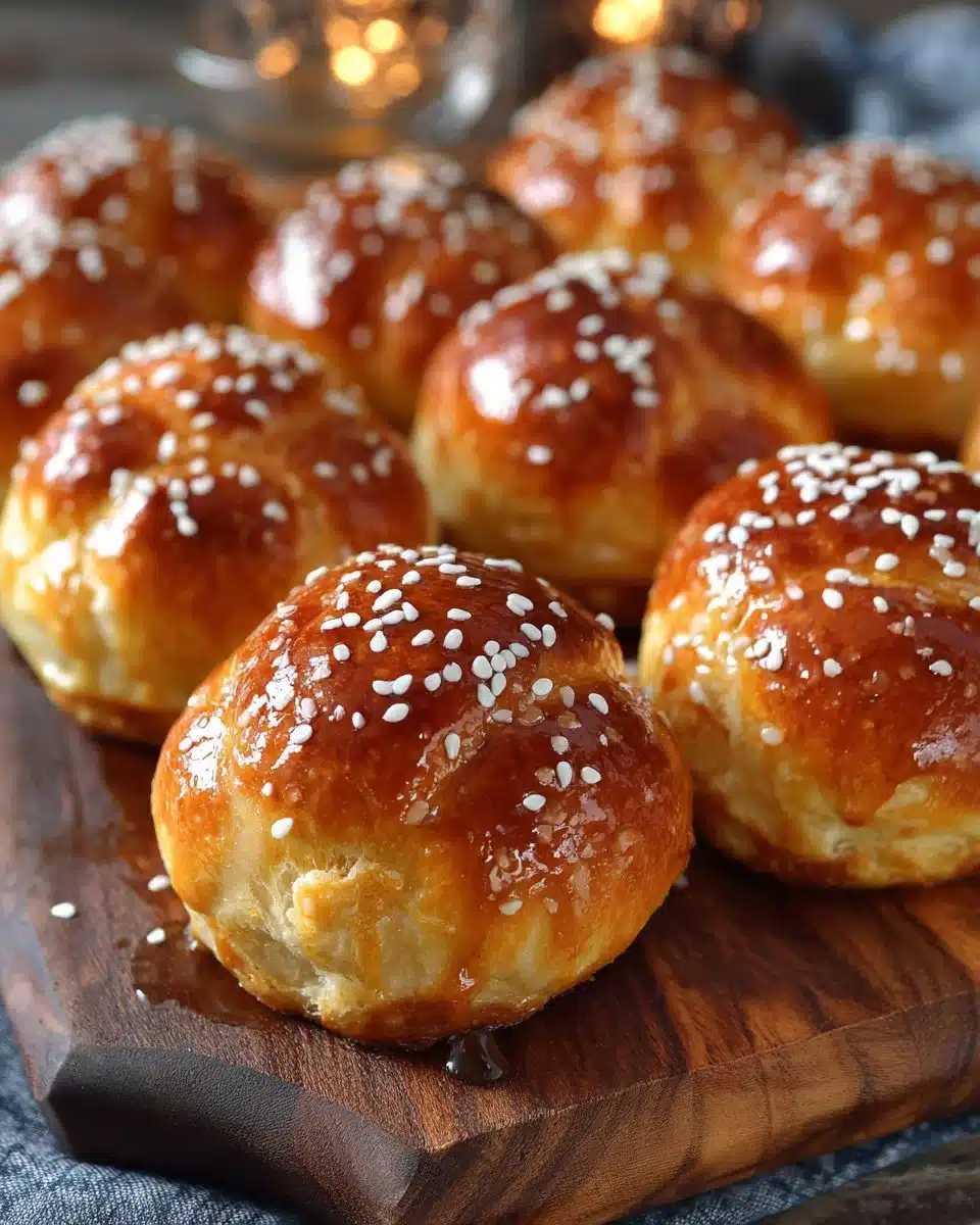 Mini-brioches perdues caramélisées prêtes à déguster avec du chocolat