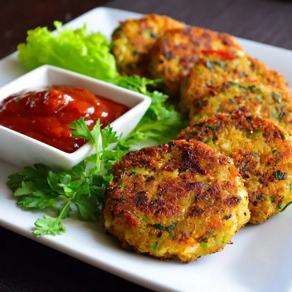 Galettes de légumes au four croustillantes et savoureuses, prêtes à être dégustées.