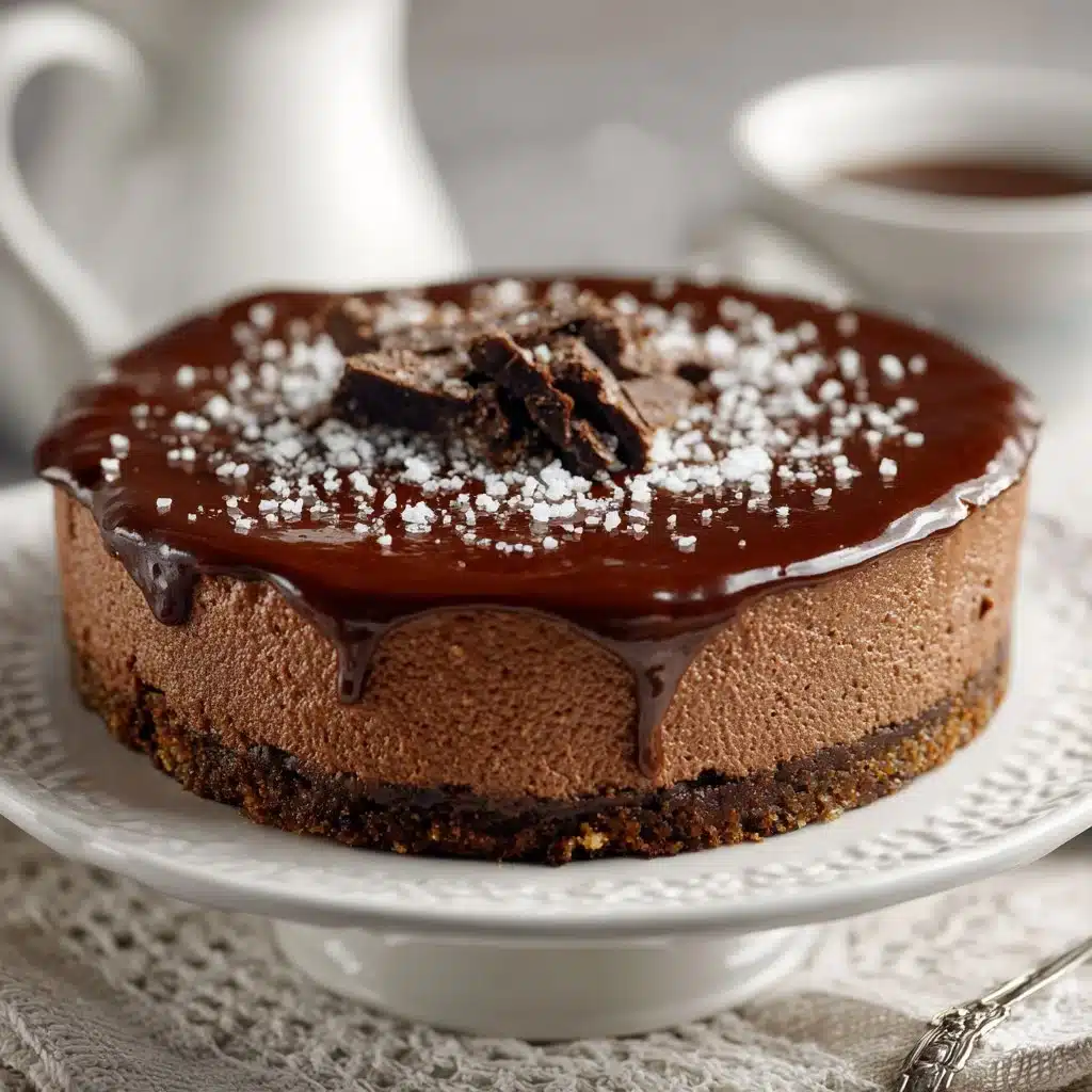 Gâteau mousse au chocolat fait maison, crémeux et délicieux, garniture de chocolat noir.