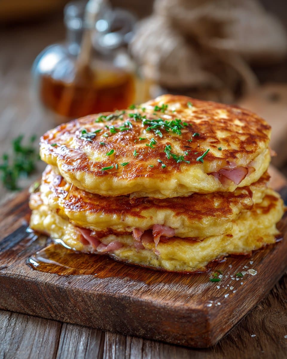 Pancakes jambon fromage savoureux