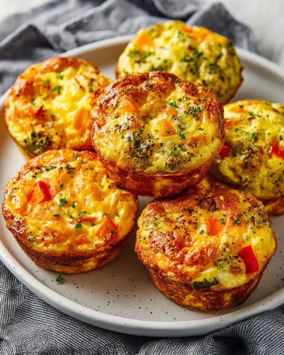 Muffins aux œufs et légumes fraîchement cuisinés et dorés au four