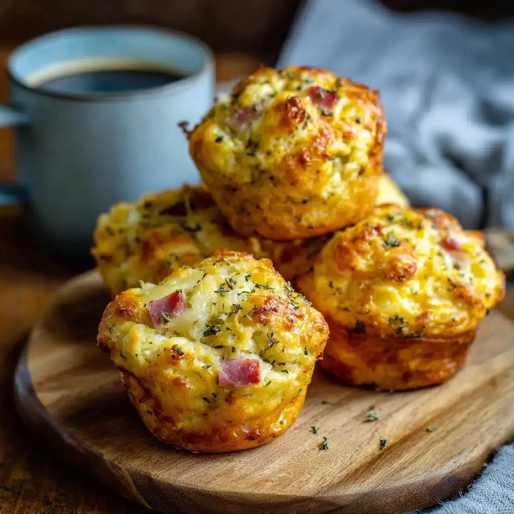 Muffins de déjeuner au jambon et fromage délicieux et moelleux