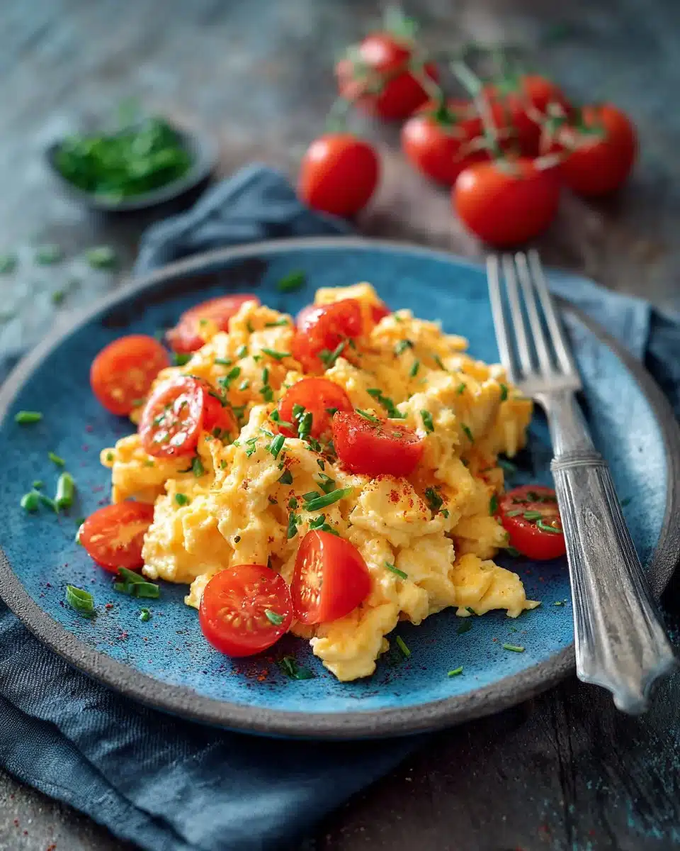 Œufs brouillés à l'espagnole avec tomates et épices