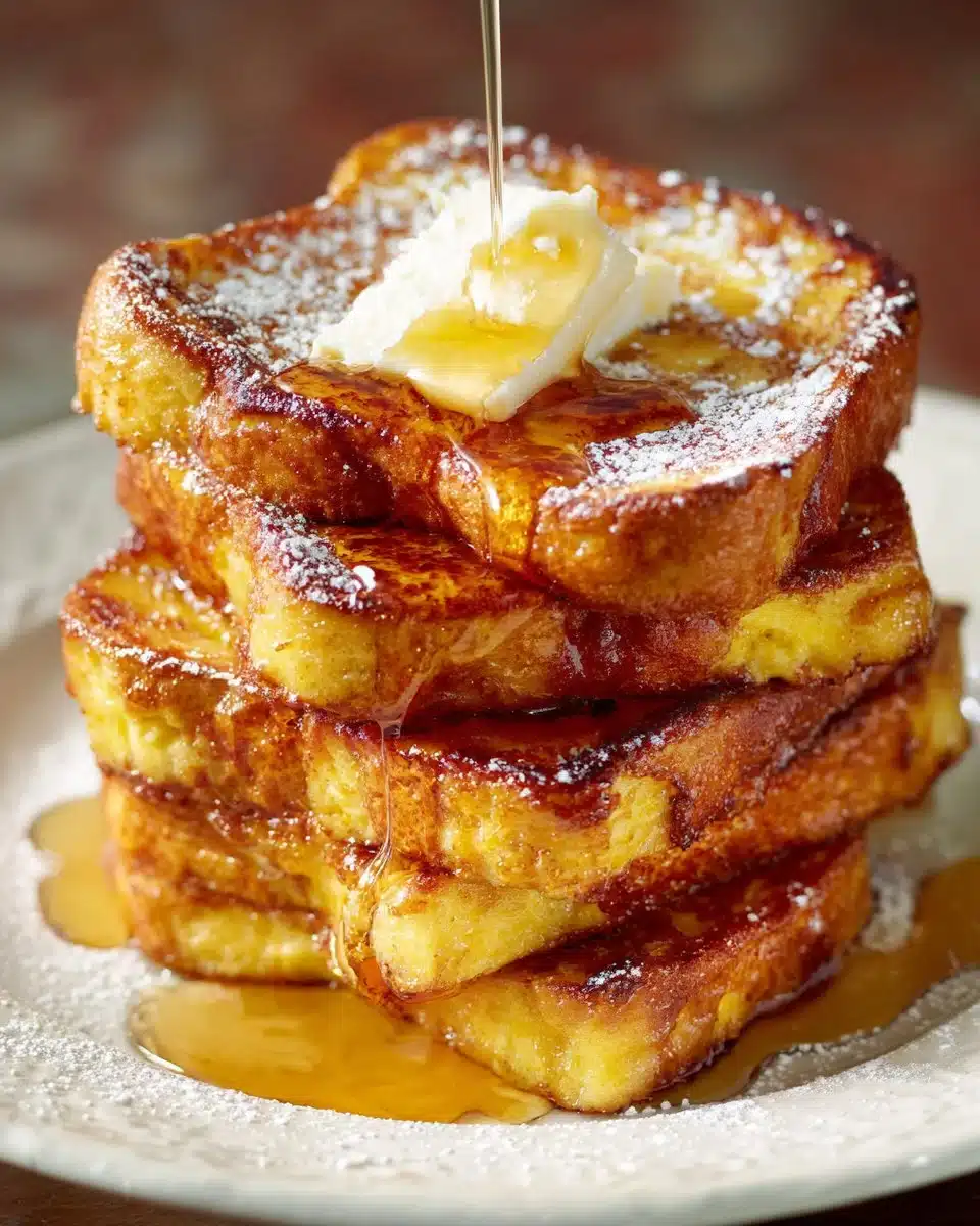 Recette de Pain Perdu Traditionnel avec du pain doré et garni de fruits frais