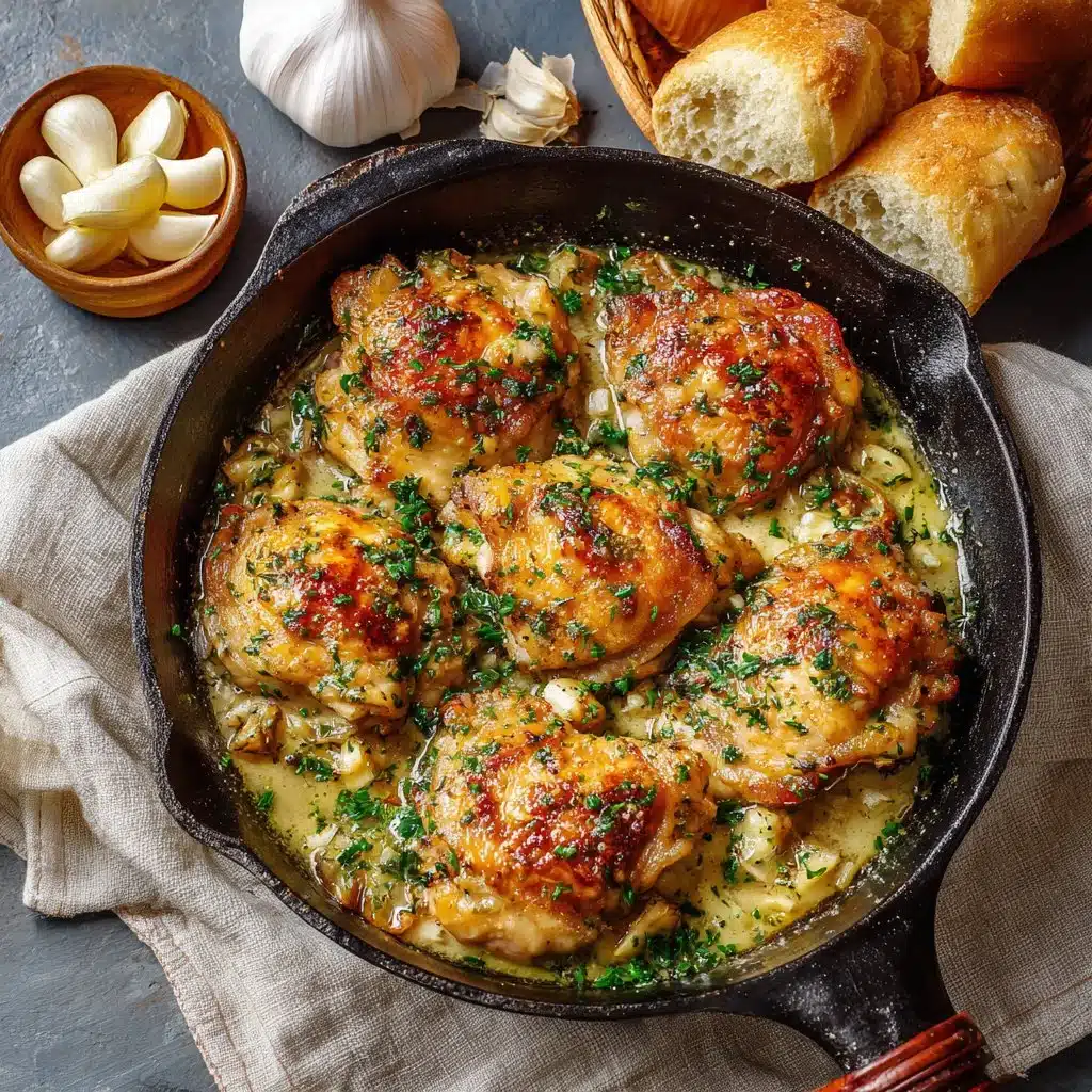 Poulet au beurre à l'ail 1 Recette de poulet au beurre à l'ail, plat savoureux et réconfortant