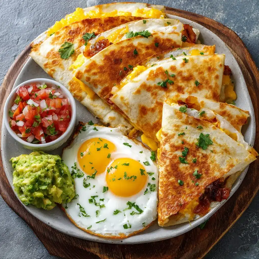 Quesadillas de petit-déjeuner faciles avec fromage et légumes