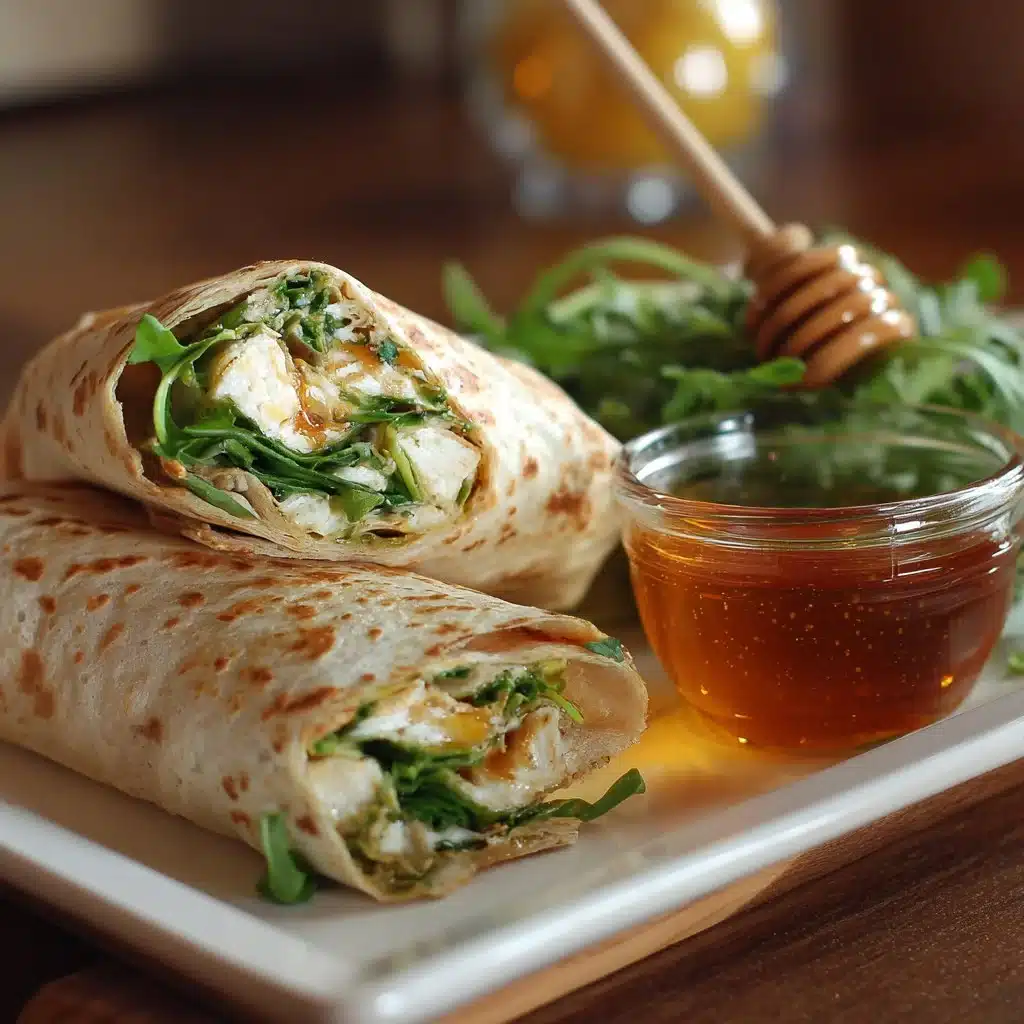 Wrap Chèvre-Miel et Roquette 1 Wrap Chèvre-Miel et Roquette, délicieux mélange de fromage de chèvre et miel